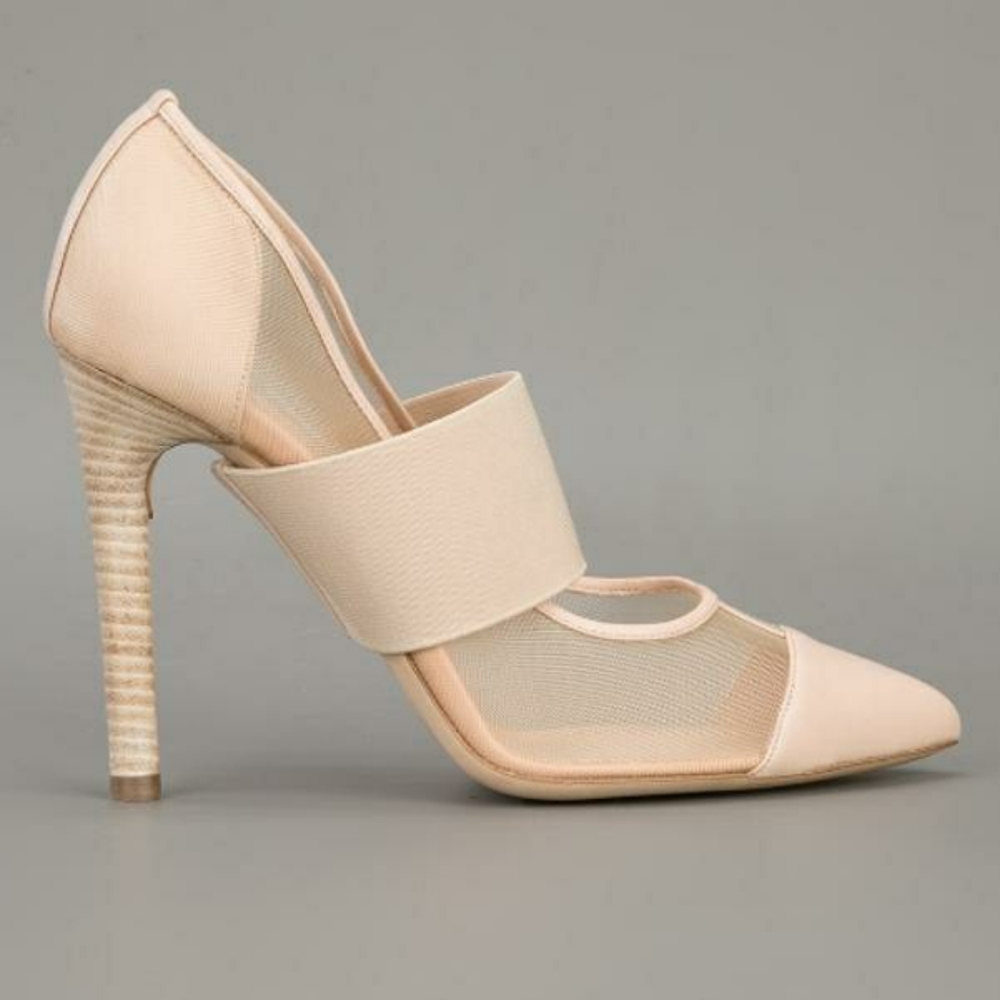 Reed Krakoff nude mesh heels